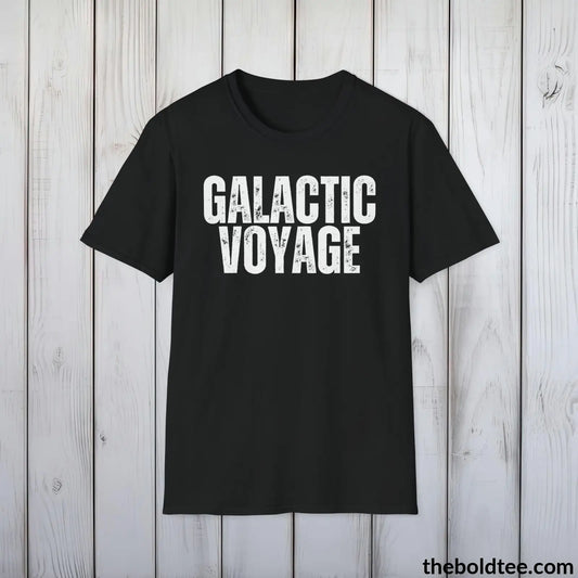 T-Shirt Black / S GALACTIC VOYAGE Space Tee - Casual, Sustainable & Soft Cotton Crewneck Unisex T-Shirt - 9 Bold Colors