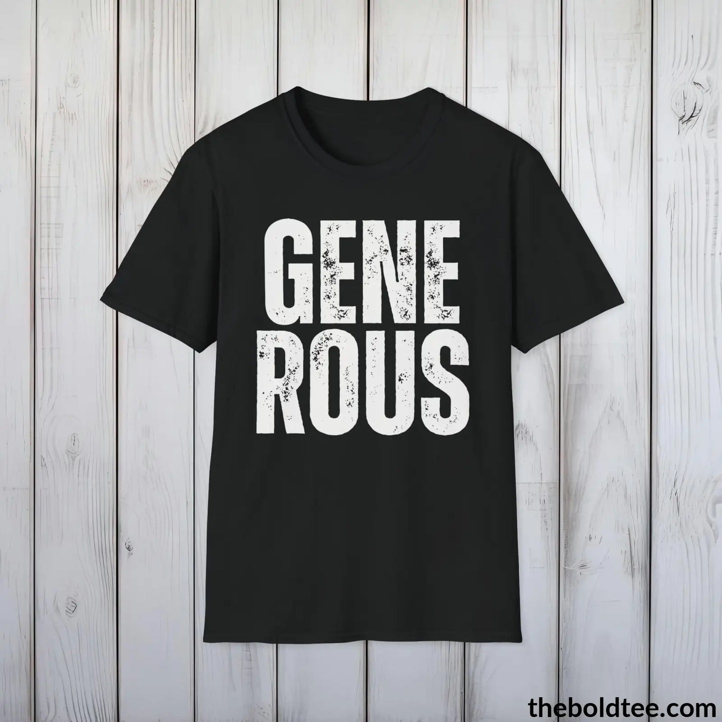 T-Shirt Black / S GENEROUS Tee - Casual, Sustainable & Soft Cotton Crewneck Unisex T-Shirt - 9 Bold Colors