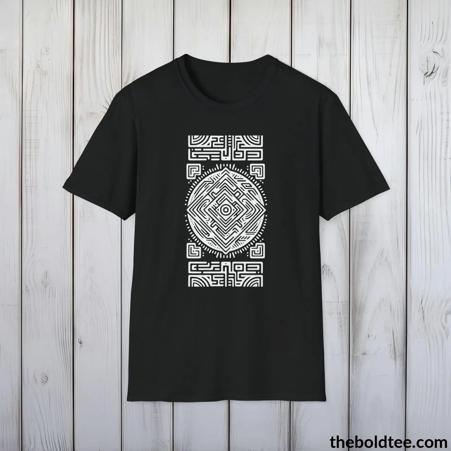 T-Shirt Black / S Inca Tribal Pattern Tee - Premium Soft Cotton Crewneck Unisex T-Shirt - 9 Bold Colors