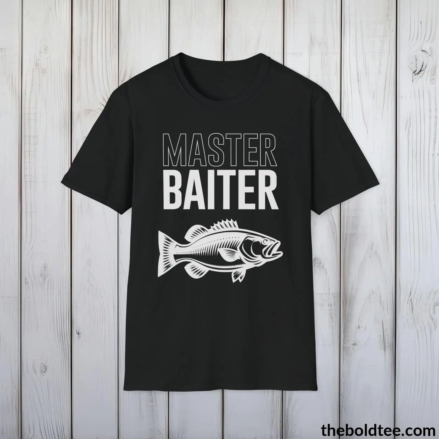 T-Shirt Black / S Master Baiter Fisher T-Shirt - Premium Fishing Graphic Tee - Fishing Gift For Fishermen - Epic Fishing T-Shirt - 9 Colors Available