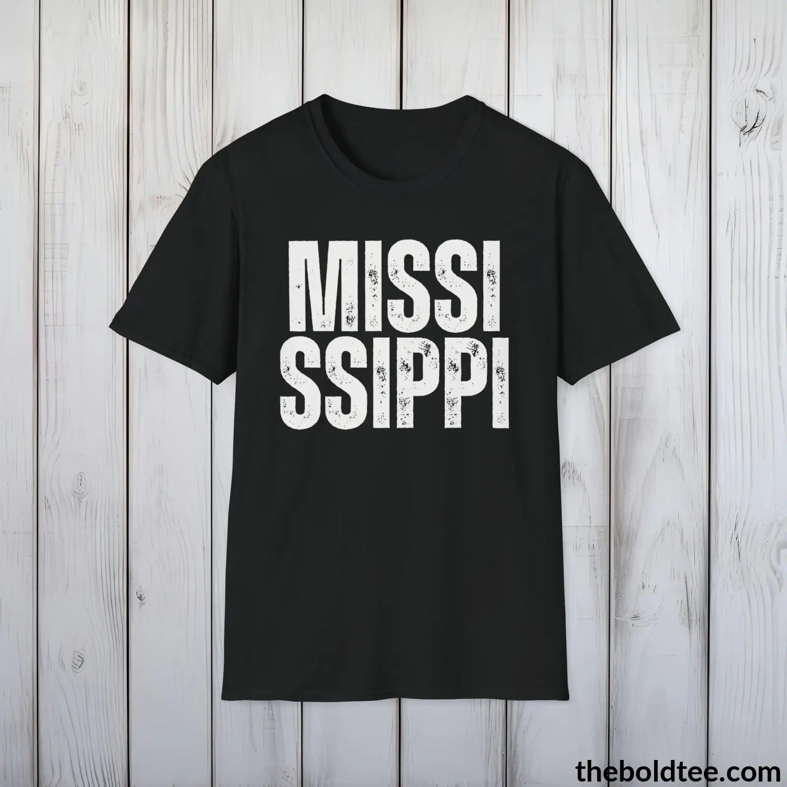 T-Shirt Black / S MISSISSIPPI Tee - Casual, Sustainable & Soft Cotton Crewneck Unisex T-Shirt - 9 Bold Colors