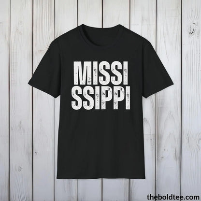 T-Shirt Black / S MISSISSIPPI Tee - Casual, Sustainable & Soft Cotton Crewneck Unisex T-Shirt - 9 Bold Colors