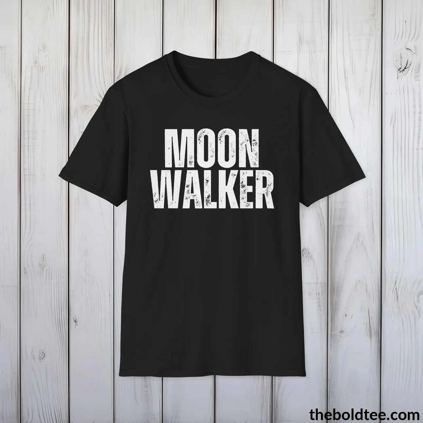 T-Shirt Black / S MOON WALKER Space Tee - Casual, Sustainable & Soft Cotton Crewneck Unisex T-Shirt - 9 Bold Colors