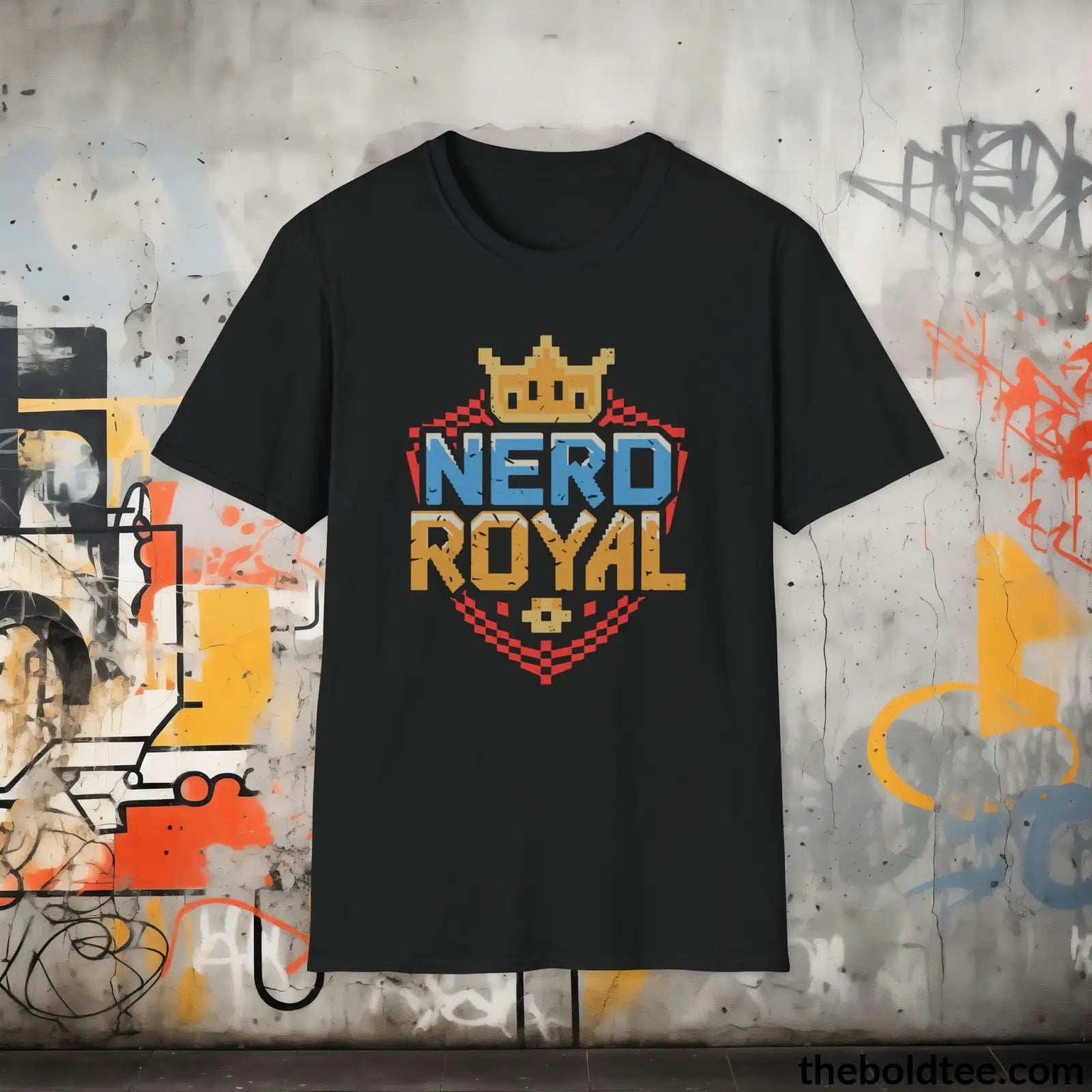 T-Shirt Black / S Nerd Royal Gamer T-Shirt - Ultimate Retro Gaming Enthusiast Shirt - Soft-Style Cotton Blend in 3 Classic Colors - Perfect Gamer Nerd Gift