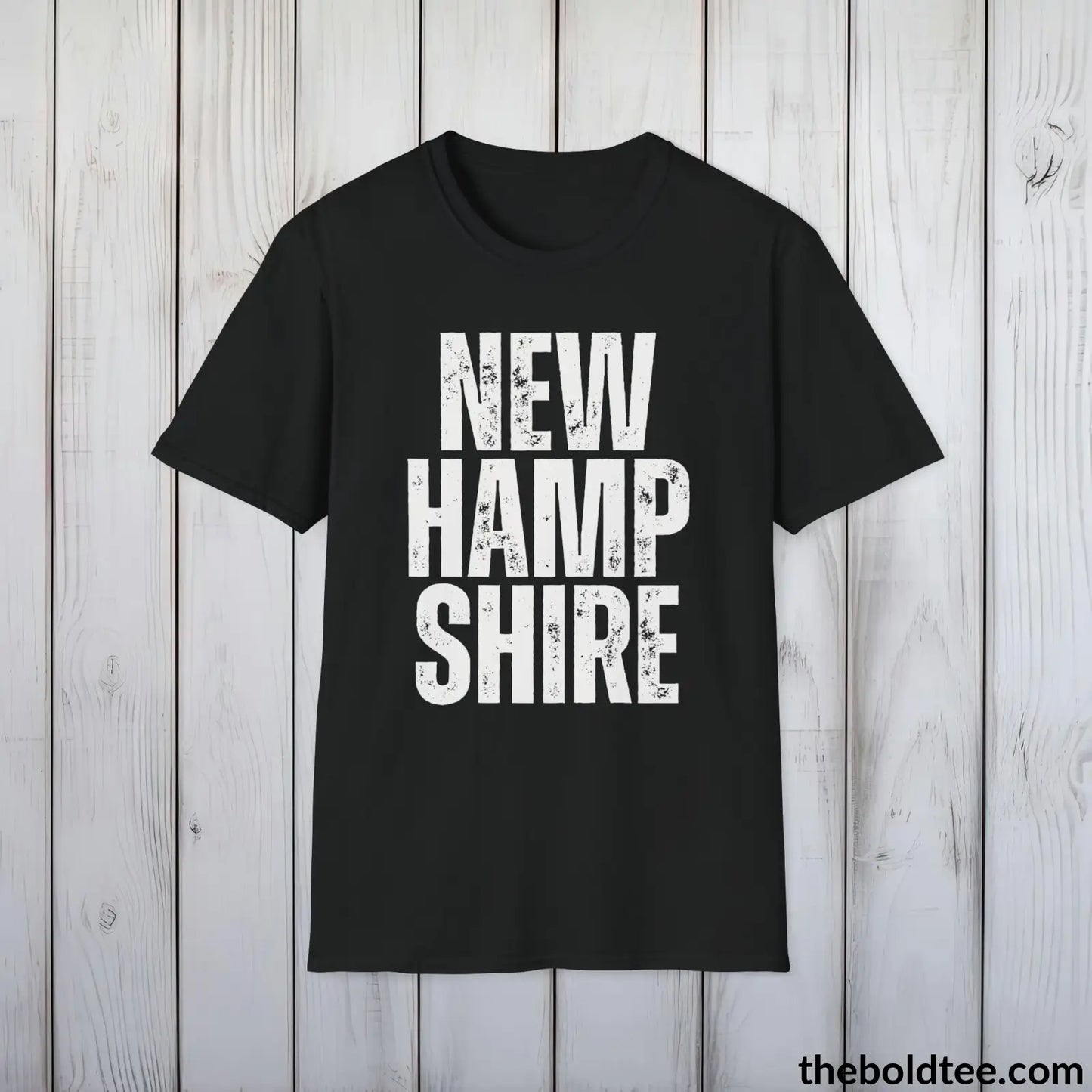 T-Shirt Black / S NEW HAMPSHIRE Tee - Casual, Sustainable & Soft Cotton Crewneck Unisex T-Shirt - 9 Bold Colors