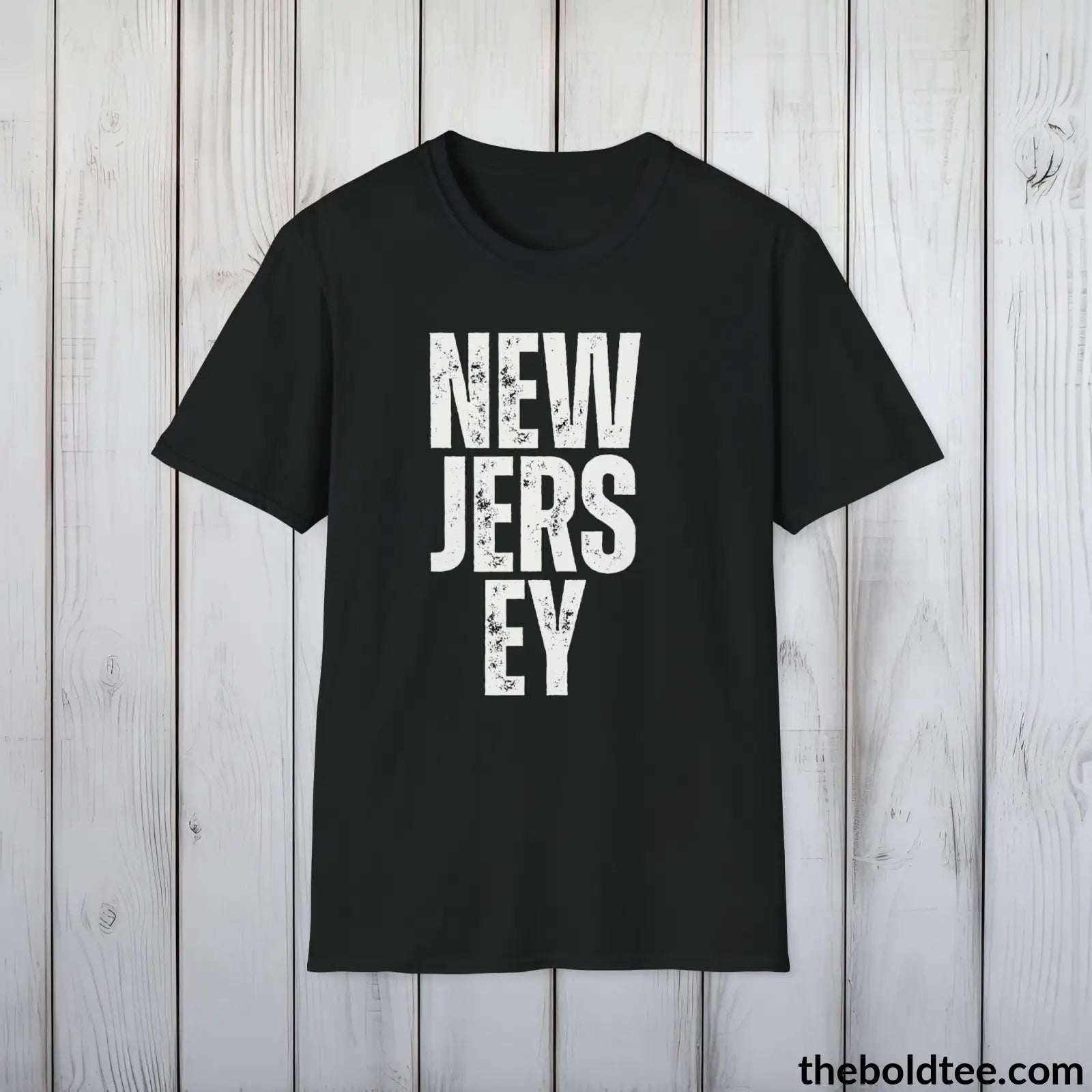 T-Shirt Black / S NEW JERSEY Tee - Casual, Sustainable & Soft Cotton Crewneck Unisex T-Shirt - 9 Bold Colors