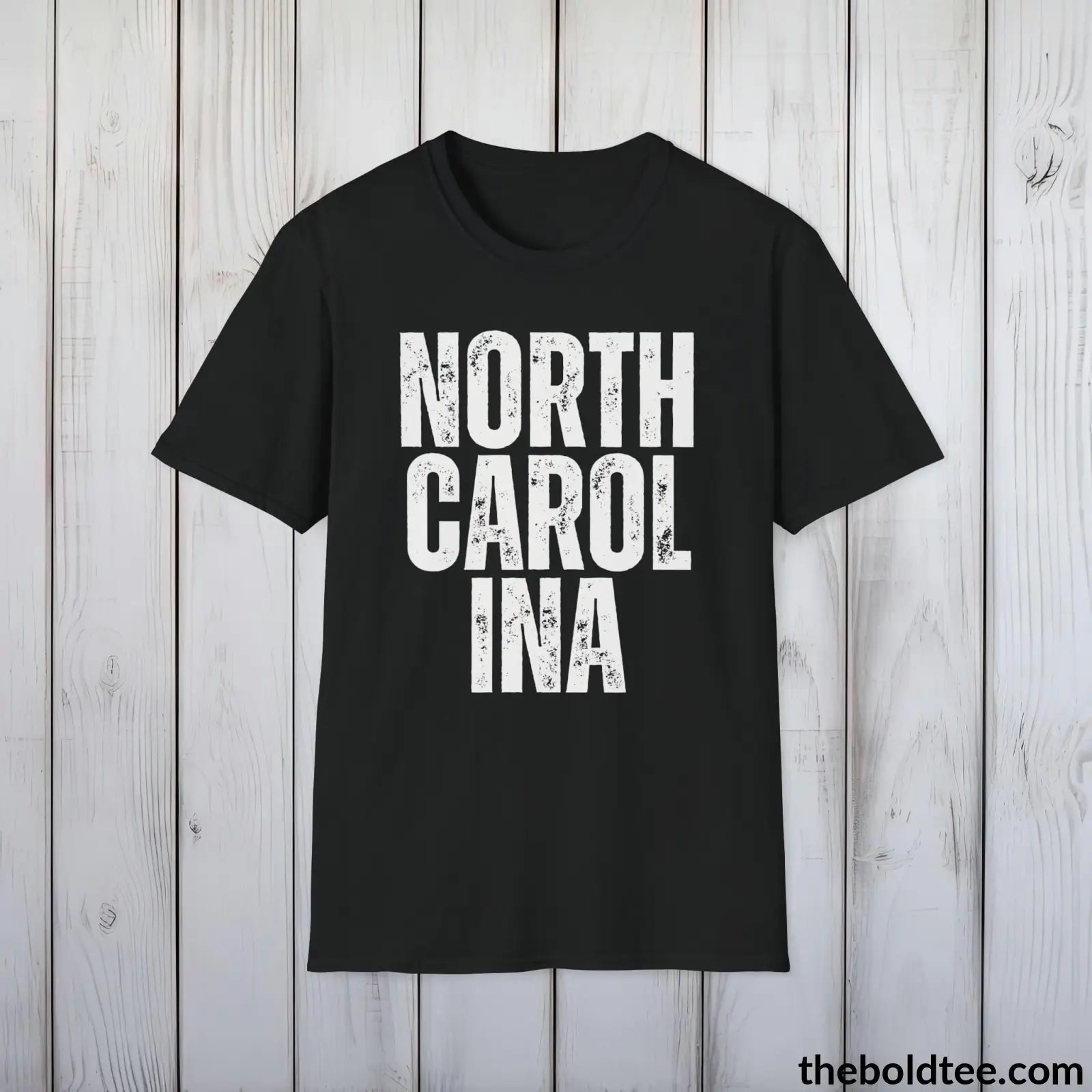 T-Shirt Black / S NORTH CAROLINA Tee - Casual, Sustainable & Soft Cotton Crewneck Unisex T-Shirt - 9 Bold Colors