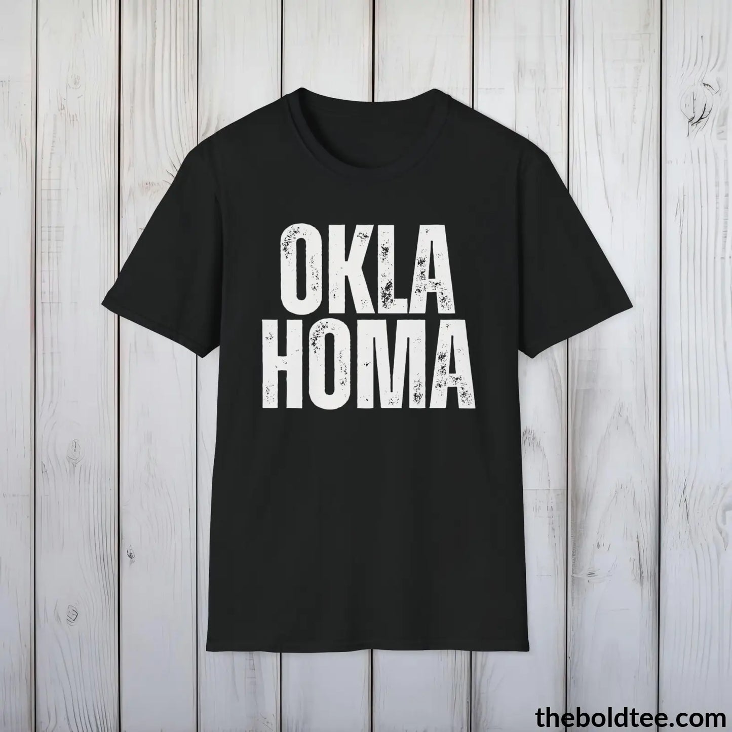 T-Shirt Black / S OKLAHOMA Tee - Casual, Sustainable & Soft Cotton Crewneck Unisex T-Shirt - 9 Bold Colors