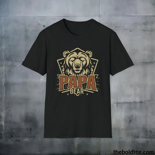 T-Shirt Black / S Papa Bear Family Leader T-Shirt - Father's Pride Tee for Awesome Dad's - Soft, Durable and Ethical Apparel in 3 Colors