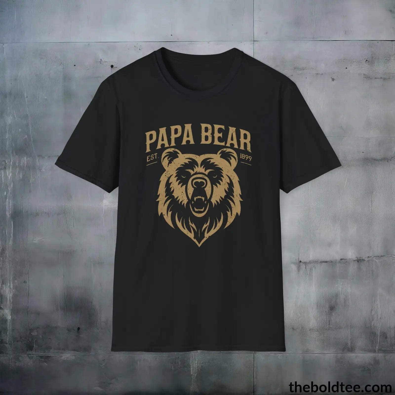 T-Shirt Black / S Papa Bear Family Leader T-Shirt - Father's Pride Tee for Awesome Dad's - Soft, Durable and Ethical Apparel in 3 Colors