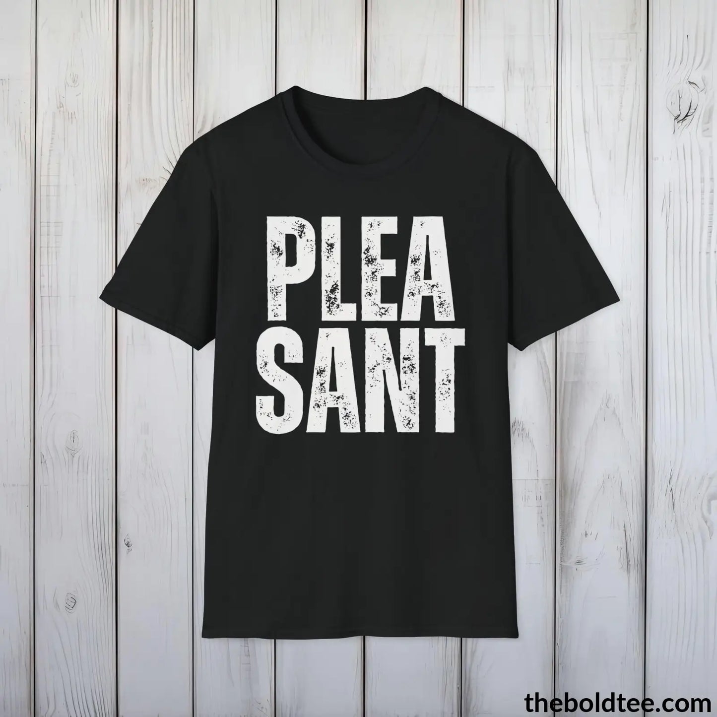 T-Shirt Black / S PLEASANT Tee - Casual, Sustainable & Soft Cotton Crewneck Unisex T-Shirt - 9 Bold Colors