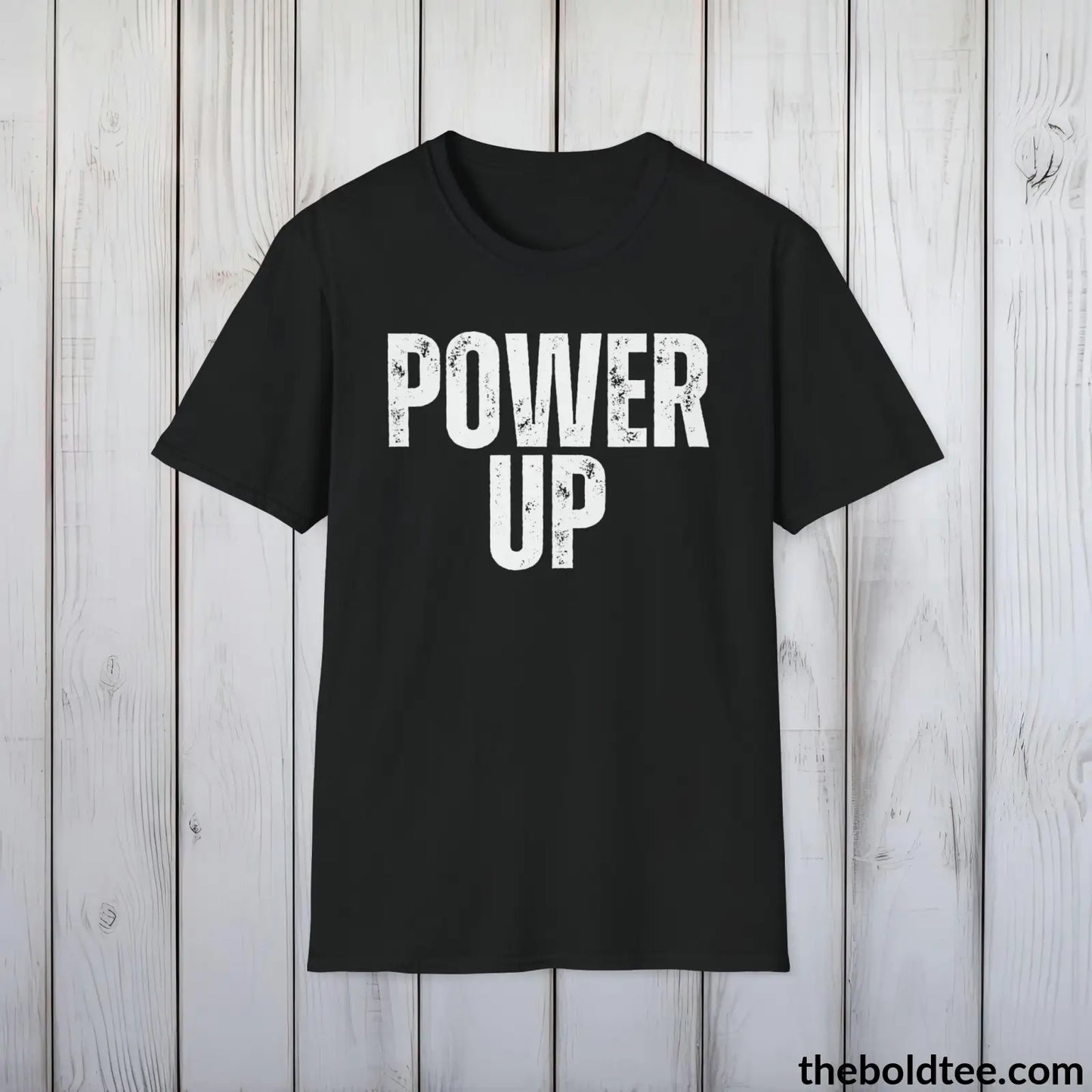 T-Shirt Black / S POWER UP Gamer Tee - Sustainable & Soft Cotton Crewneck Unisex T-Shirt - 9 Bold Colors