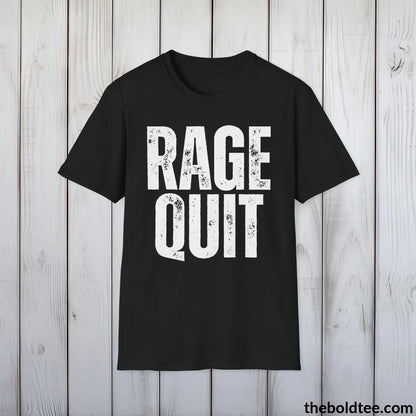 T-Shirt Black / S RAGE QUIT Gamer Tee - Sustainable & Soft Cotton Crewneck Unisex T-Shirt - 9 Bold Colors