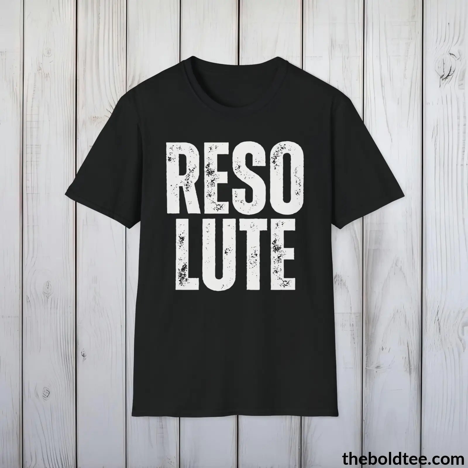 T-Shirt Black / S RESOLUTE Tee - Casual, Sustainable & Soft Cotton Crewneck Unisex T-Shirt - 9 Bold Colors