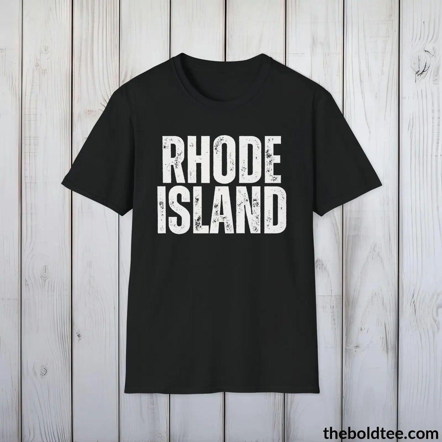 T-Shirt Black / S RHODE ISLAND Tee - Casual, Sustainable & Soft Cotton Crewneck Unisex T-Shirt - 9 Bold Colors