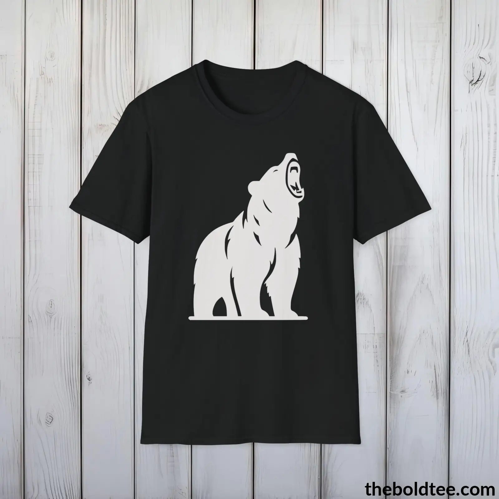 T-Shirt Black / S Roaring Bear Tee - Bold Urbnan Cotton T-Shirt - 9 Epic Dark Colors Available