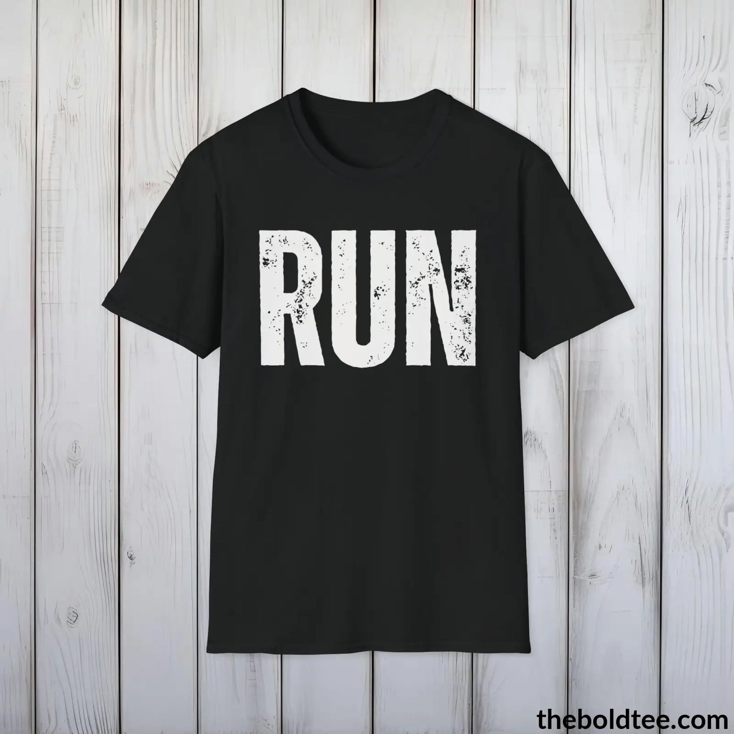 T-Shirt Black / S RUN Tee - Bold Urbnan Cotton T-Shirt - 9 Epic Colors Available