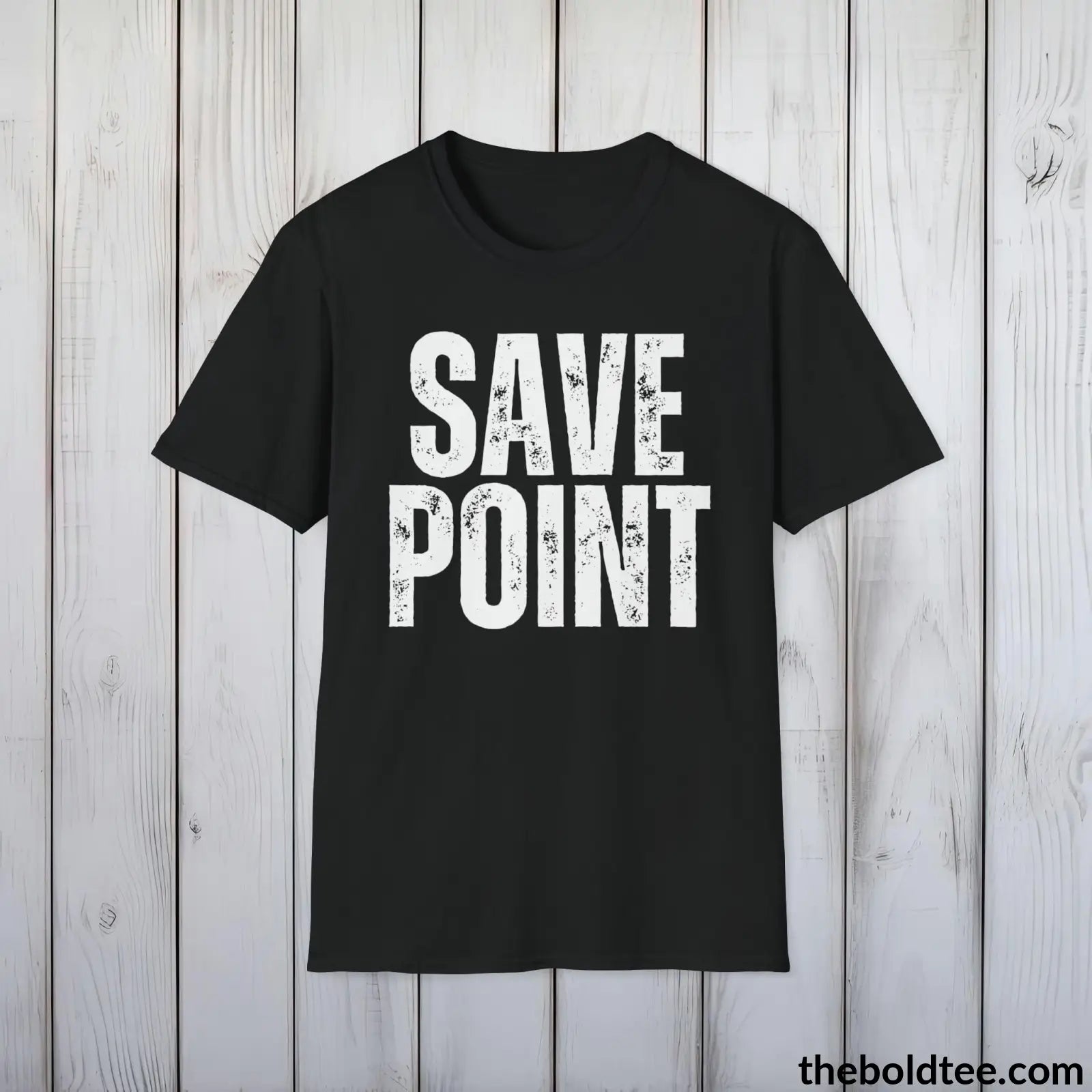 T-Shirt Black / S SAVE POINT Gamer Tee - Sustainable & Soft Cotton Crewneck Unisex T-Shirt - 9 Bold Colors