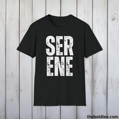 T-Shirt Black / S SERENE Tee - Casual, Sustainable & Soft Cotton Crewneck Unisex T-Shirt - 9 Bold Colors