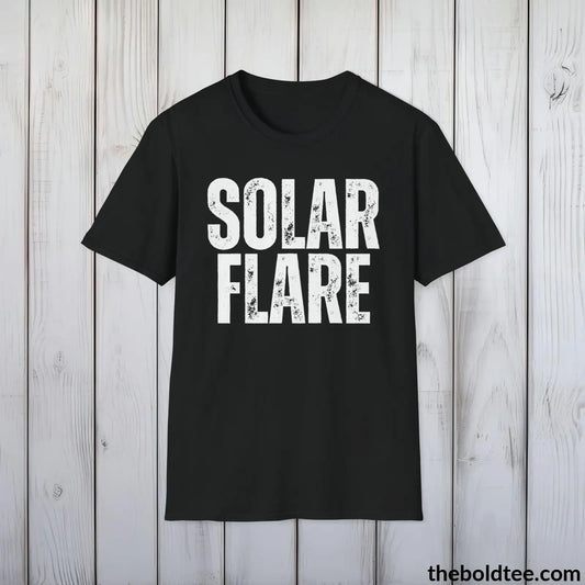 T-Shirt Black / S SOLAR FLARE Space Tee - Casual, Sustainable & Soft Cotton Crewneck Unisex T-Shirt - 9 Bold Colors