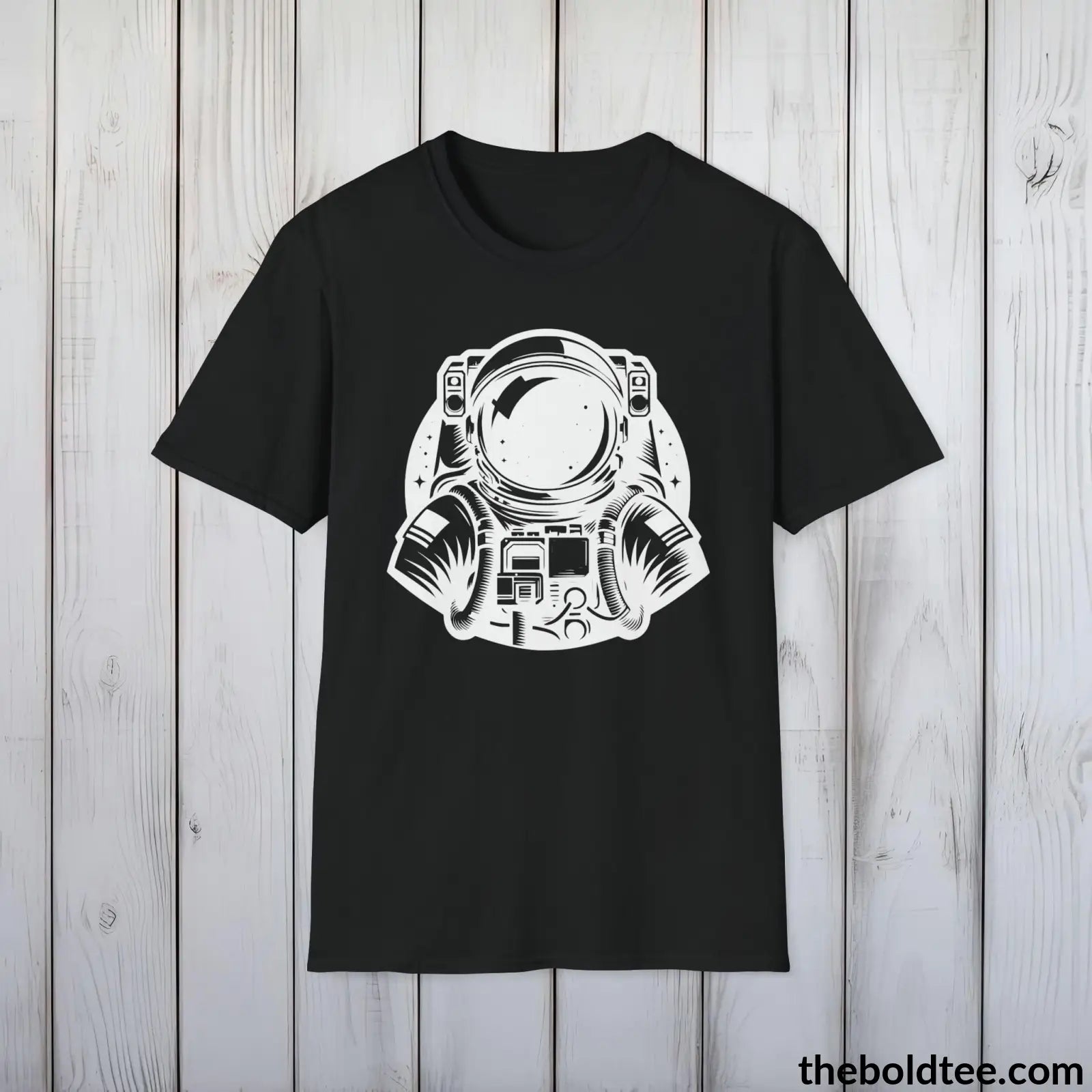 T-Shirt Black / S Space Ship Tee - Sustainable & Soft Cotton Crewneck Unisex T-Shirt - 9 Bold Colors