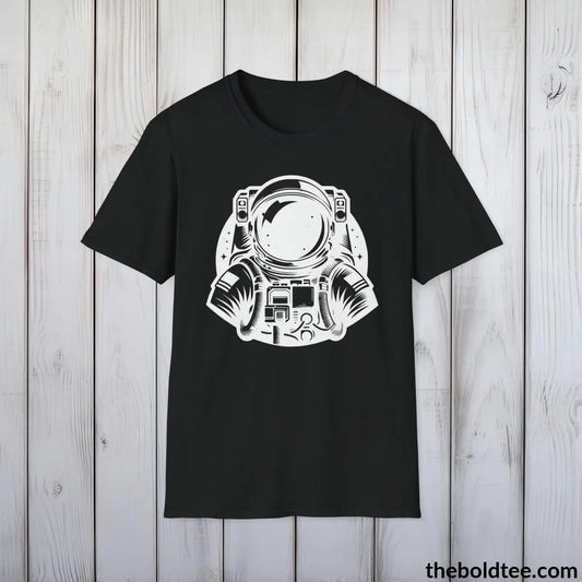 T-Shirt Black / S Space Ship Tee - Sustainable & Soft Cotton Crewneck Unisex T-Shirt - 9 Bold Colors