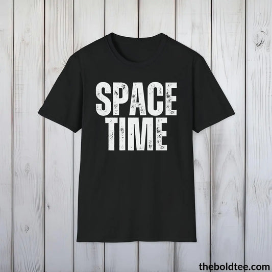 T-Shirt Black / S SPACE TIME Space Tee - Casual, Sustainable & Soft Cotton Crewneck Unisex T-Shirt - 9 Bold Colors