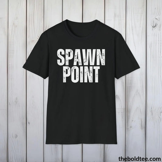 T-Shirt Black / S SPAWN POINT Gamer Tee - Sustainable & Soft Cotton Crewneck Unisex T-Shirt - 9 Bold Colors
