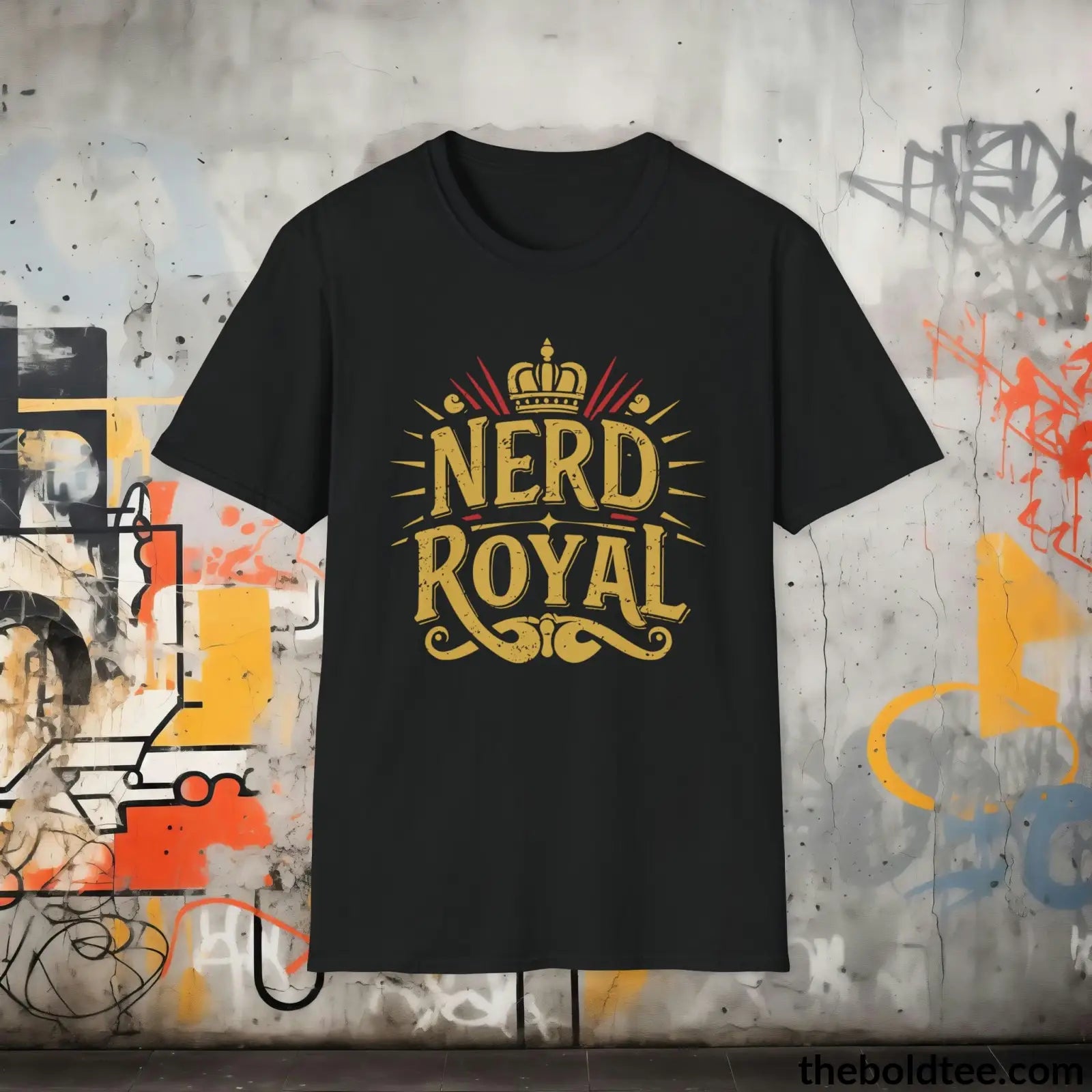 T-Shirt Black / S Stylish Nerd Royal T-Shirt - Ultimate Unisex Soft-Style Cotton Blend Tee in 3 Classic Colors - Perfect Geek Chic Royalty Gamer Nerd Gift