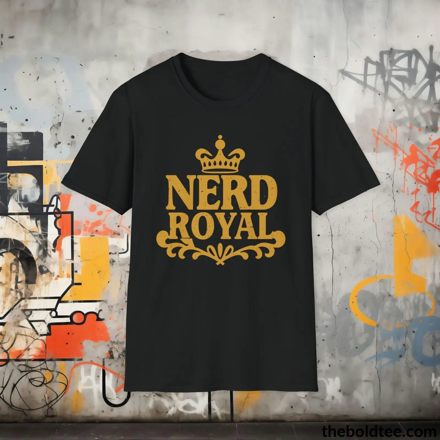 T-Shirt Black / S Stylish Nerd Royal T-Shirt - Ultimate Unisex Soft-Style Cotton Blend Tee in 3 Classic Colors - Perfect Geek Chic Royalty Gamer Nerd Gift