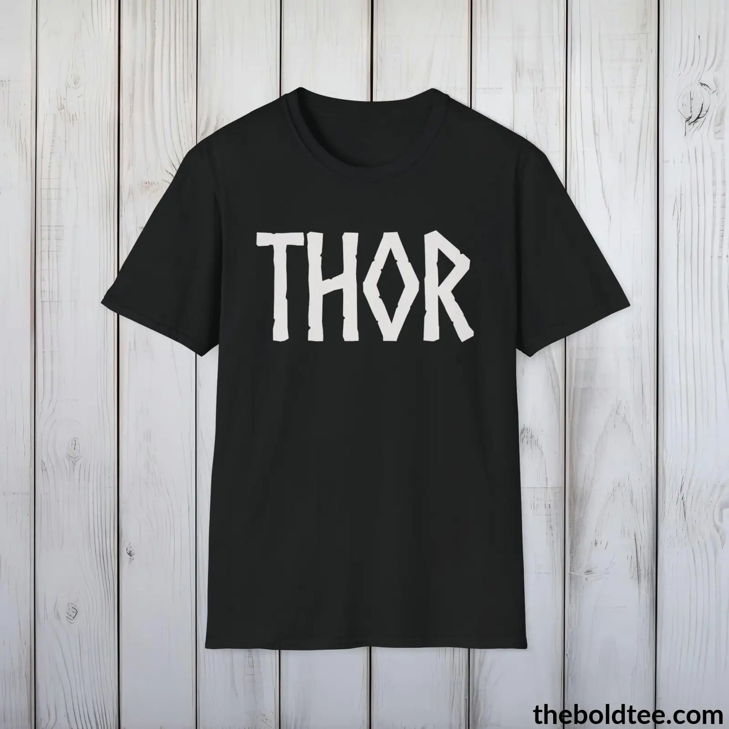 T-Shirt Black / S THOR Tee - Bold Viking Mythology Cotton T-Shirt - 9 Epic Dark Colors Available