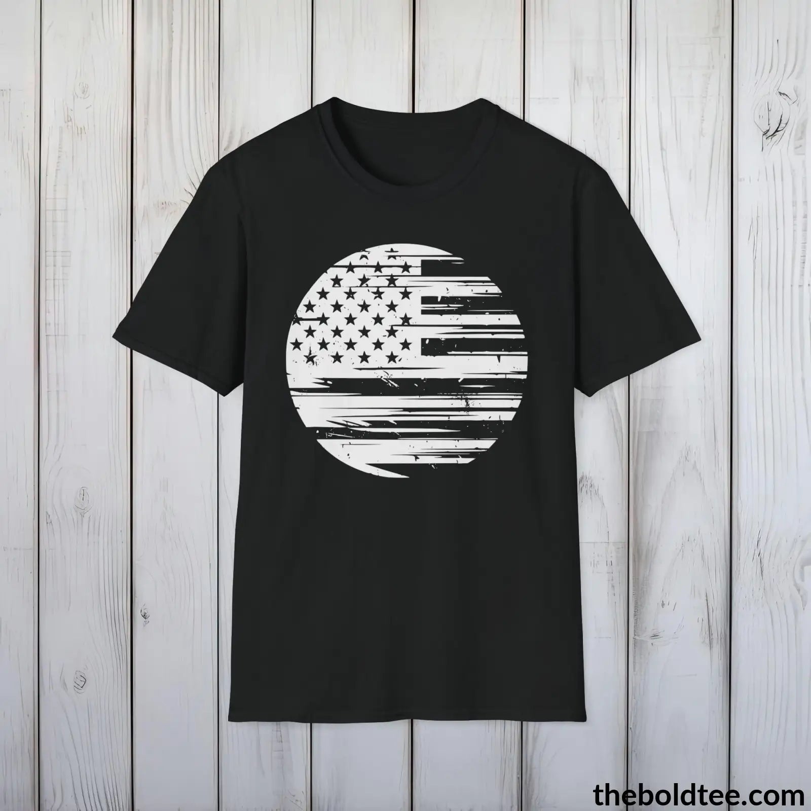 T-Shirt Black / S US FLAG Military Tee - Strong & Versatile Cotton Crewneck T-Shirt - 9 Bold Colors