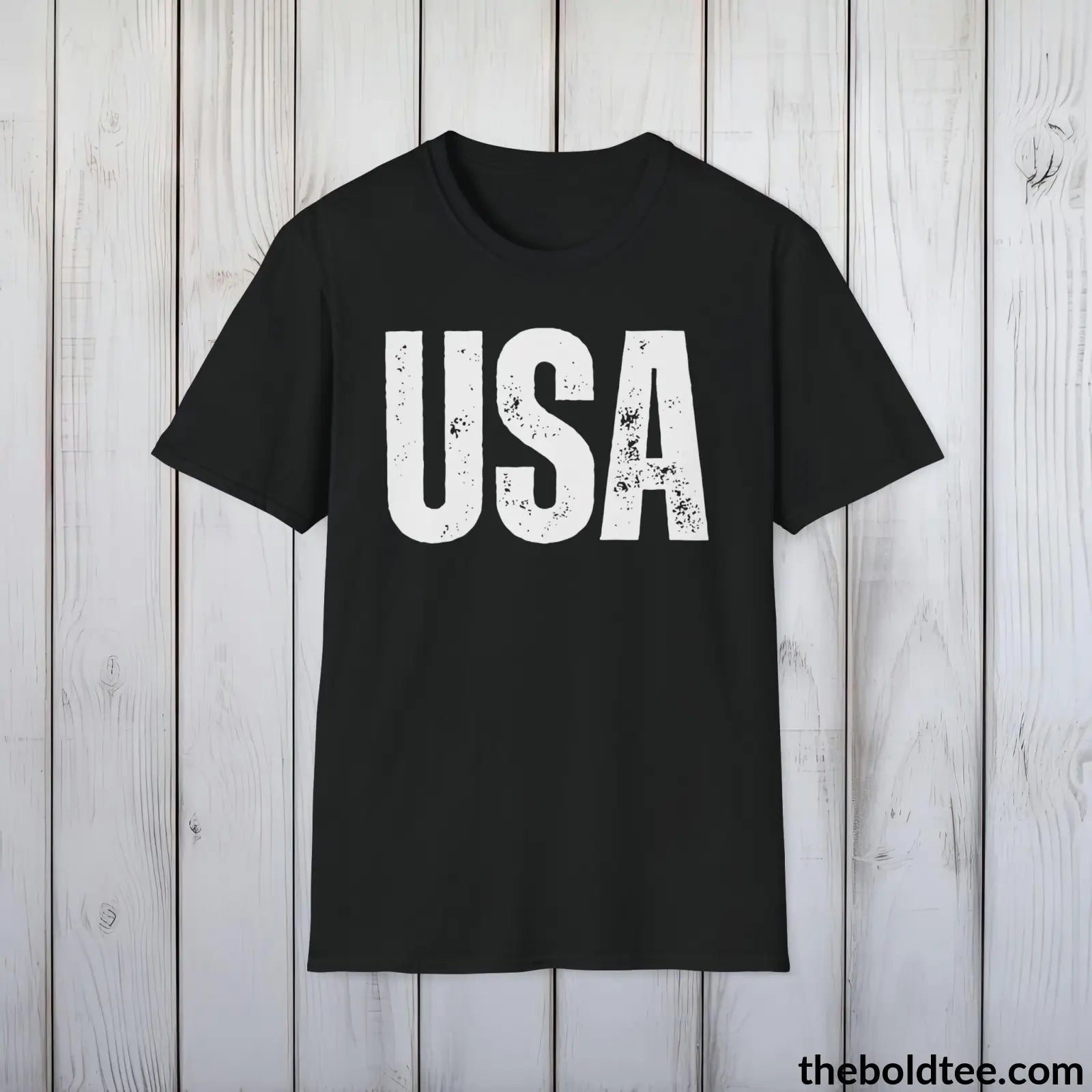 T-Shirt Black / S USA Tee - Casual, Sustainable & Soft Cotton Crewneck Unisex T-Shirt - 9 Bold Colors