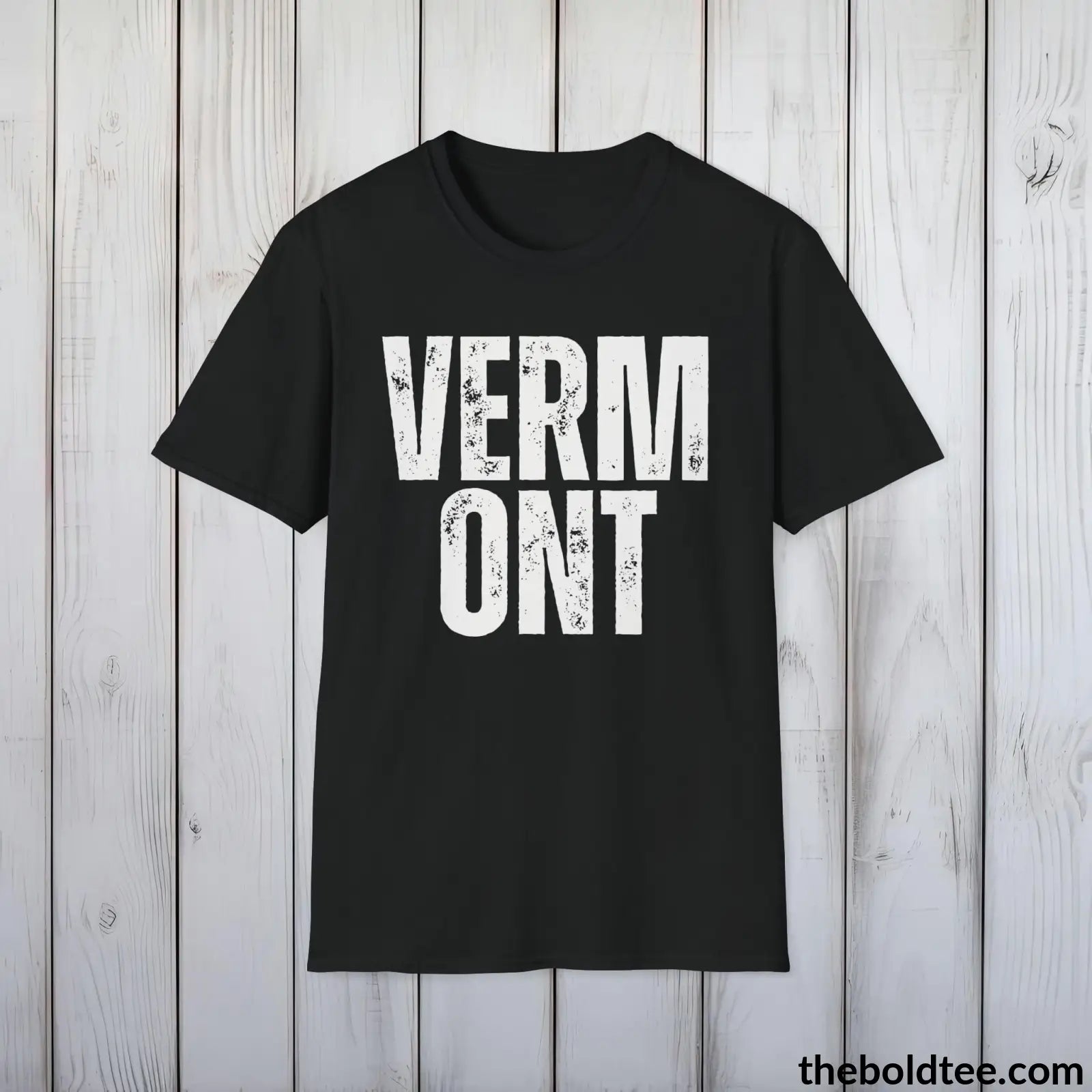 T-Shirt Black / S VERMONT Tee - Casual, Sustainable & Soft Cotton Crewneck Unisex T-Shirt - 9 Bold Colors