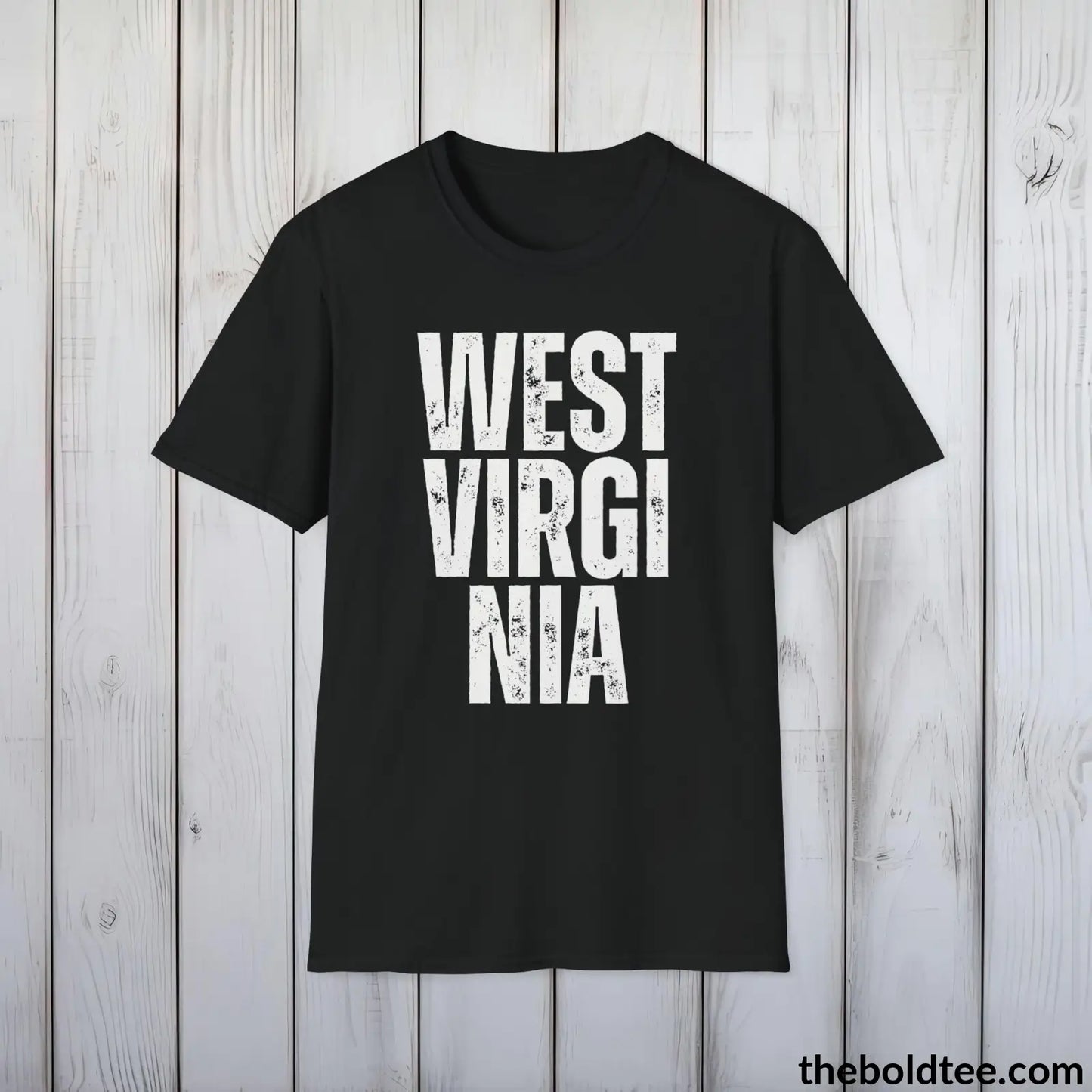 T-Shirt Black / S WEST VIRGINIA - Casual, Sustainable & Soft Cotton Crewneck Unisex T-Shirt - 9 Bold Colors