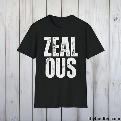 T-Shirt Black / S ZEALOUS Tee - Casual, Sustainable & Soft Cotton Crewneck Unisex T-Shirt - 9 Bold Colors