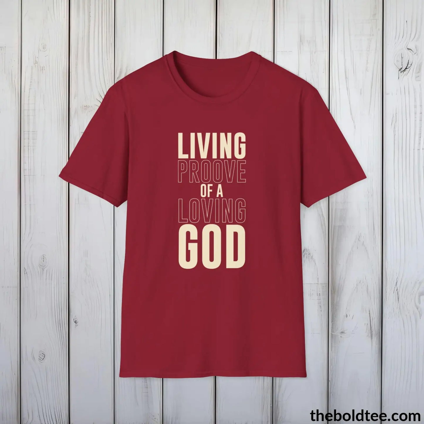 T-Shirt Cardinal Red / S Loving God Christian T-Shirt - Inspirational, Casual Soft Cotton Crewneck Tee - Graceful Church Gift for Friends and Family - 8 Colors