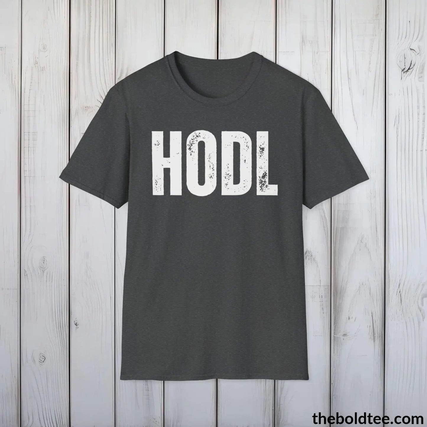 T-Shirt Dark Heather / S Bold HODL Tee - Premium Cotton Crewneck Unisex T-Shirt - 9 Bold Colors