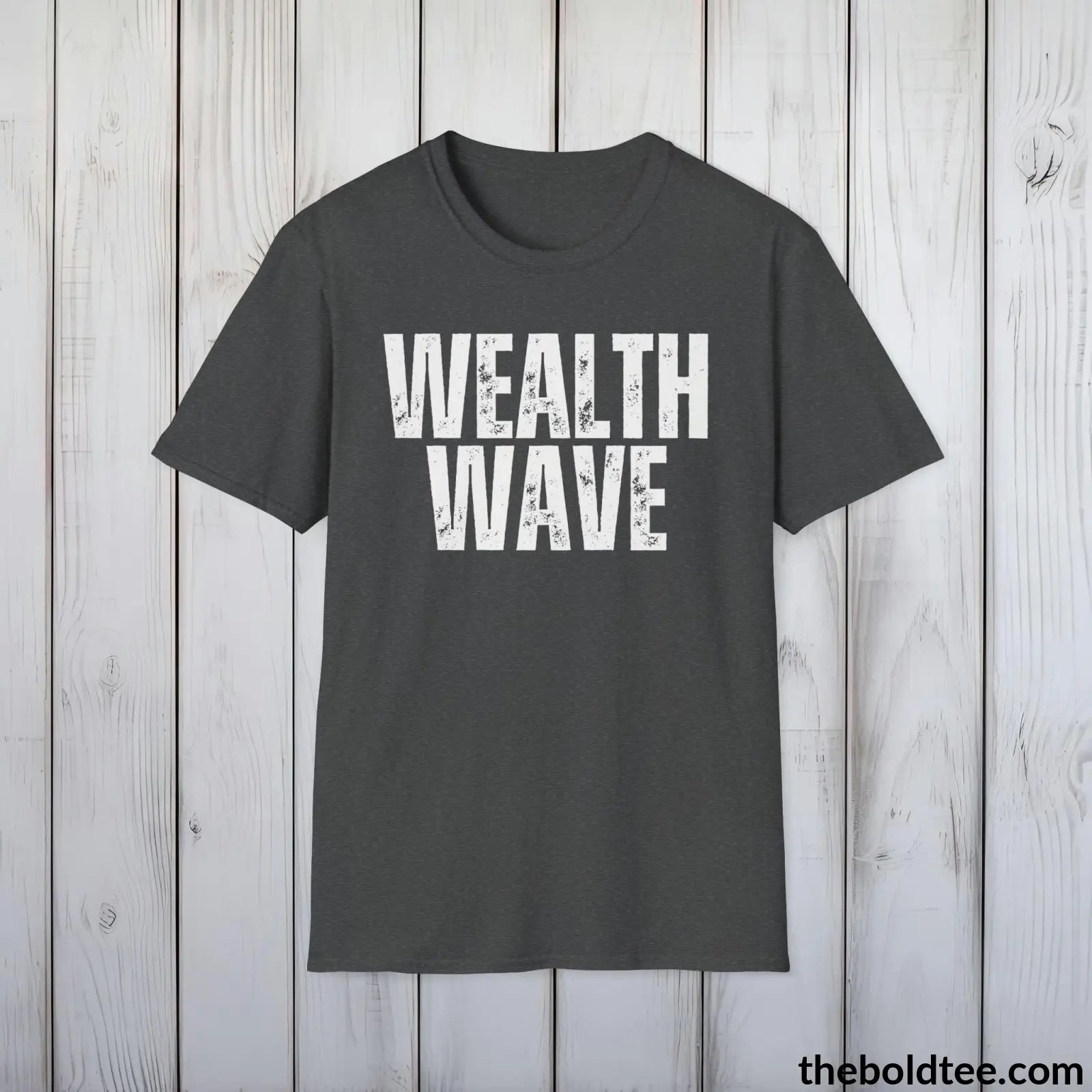 T-Shirt Dark Heather / S Bold WEALTH WAVE Tee - Premium Cotton Crewneck Unisex T-Shirt - 9 Bold Colors