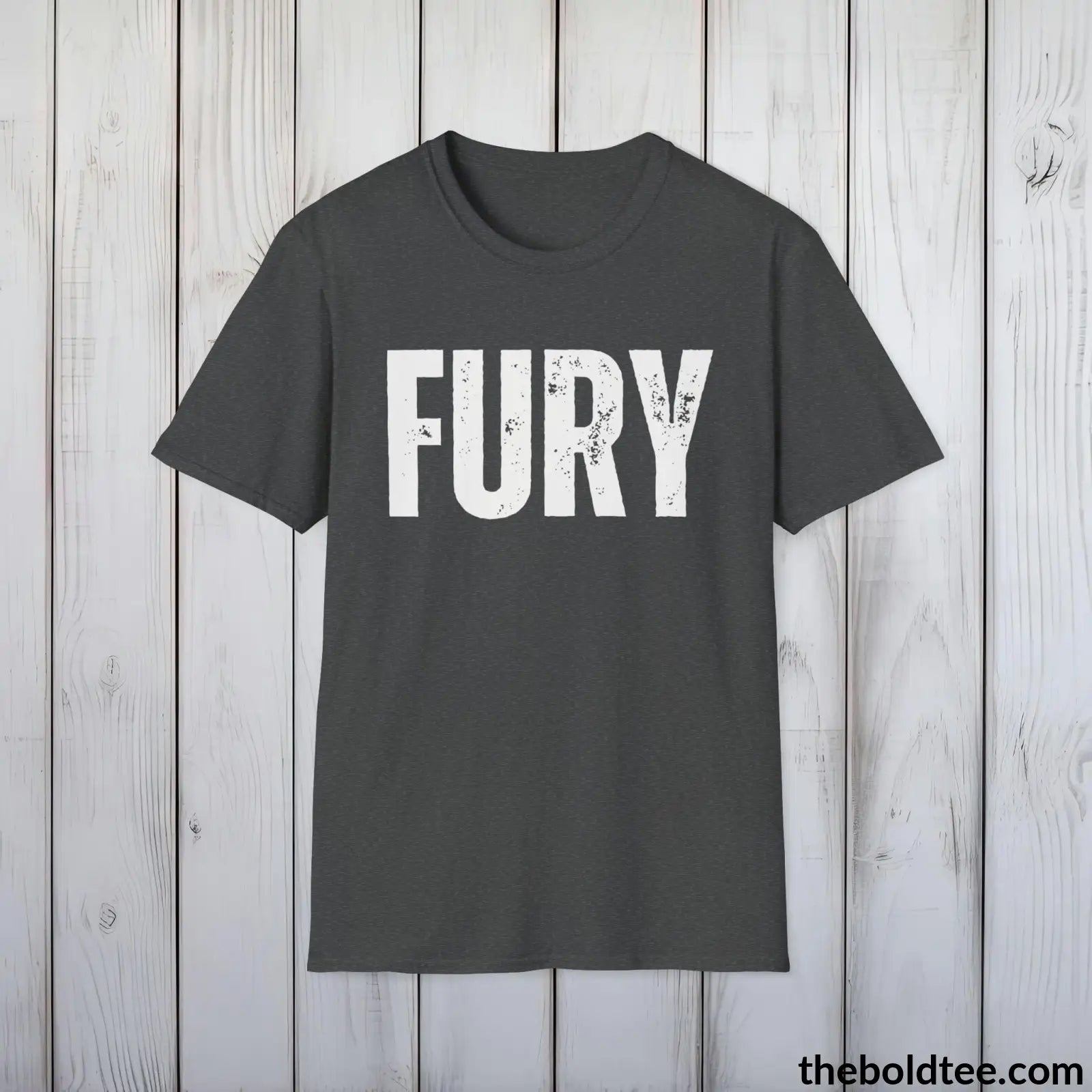 T-Shirt Dark Heather / S FURY Tee - Bold Urbnan Cotton T-Shirt - 9 Epic Colors Available