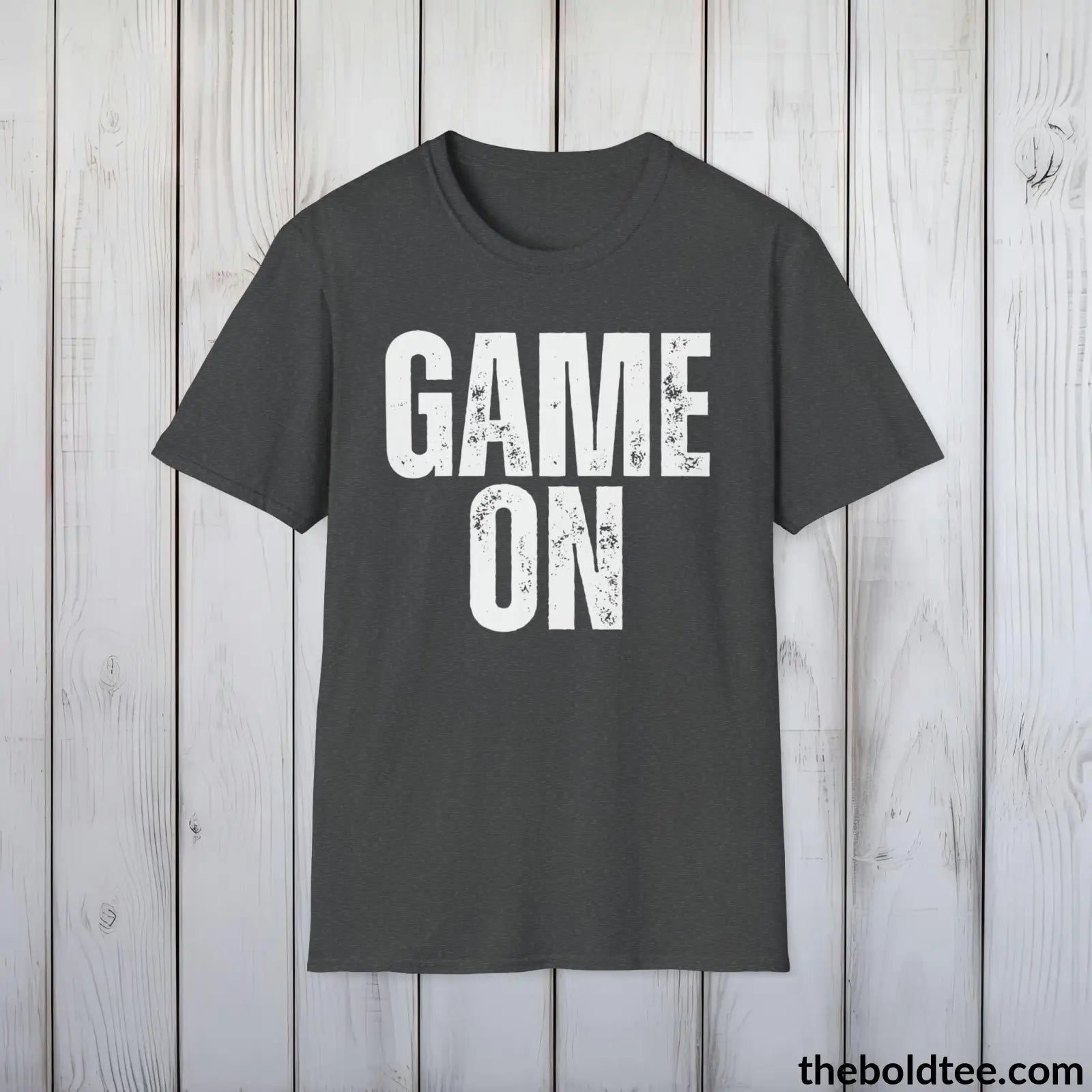 T-Shirt Dark Heather / S GAME ON Gamer Tee - Sustainable & Soft Cotton Crewneck Unisex T-Shirt - 9 Bold Colors