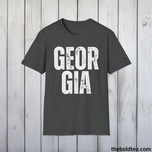 T-Shirt Dark Heather / S GEORGIA Tee - Casual, Sustainable & Soft Cotton Crewneck Unisex T-Shirt - 9 Bold Colors