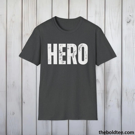 T-Shirt Dark Heather / S HERO Tee - Bold Urbnan Cotton T-Shirt - 9 Epic Colors Available