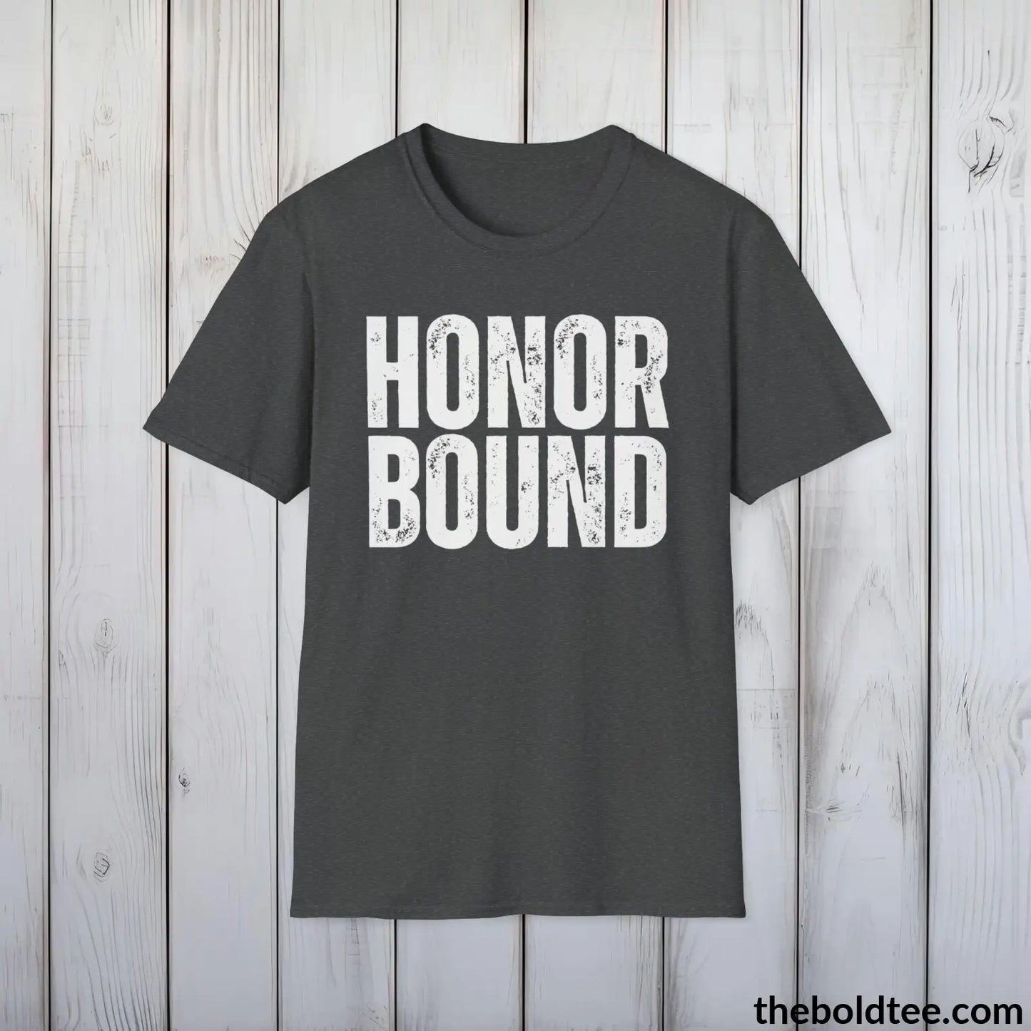 T-Shirt Dark Heather / S HONOR BOUND Military Tee - Strong & Versatile Cotton Crewneck T-Shirt - 9 Bold Colors