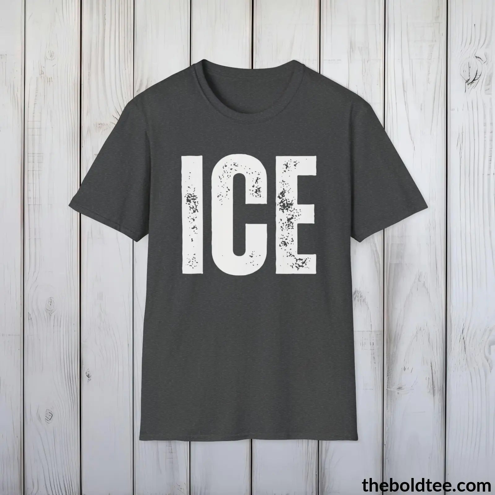 T-Shirt Dark Heather / S ICE Tee - Bold Urbnan Cotton T-Shirt - 9 Epic Colors Available