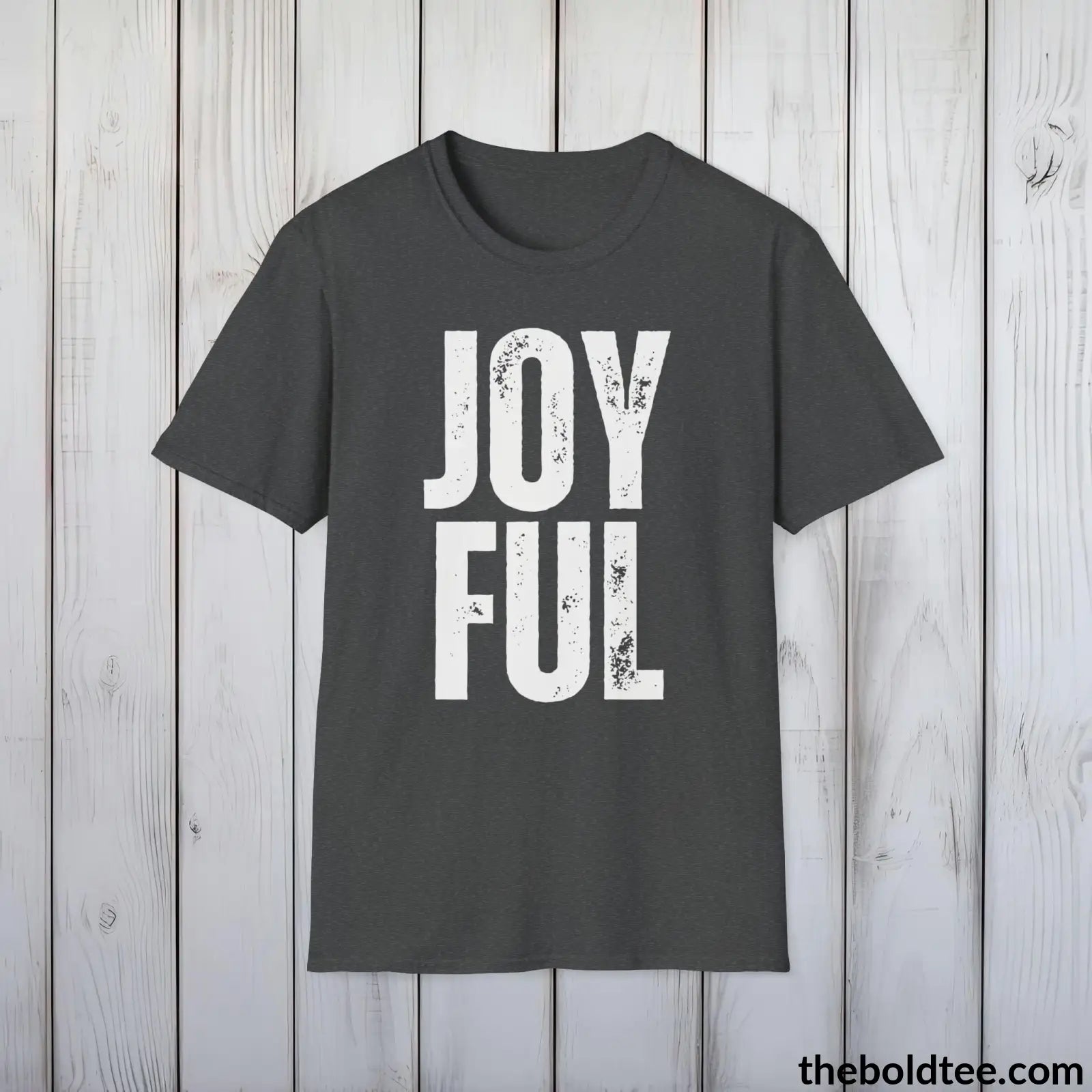 T-Shirt Dark Heather / S JOYFUL Tee - Casual, Sustainable & Soft Cotton Crewneck Unisex T-Shirt - 9 Bold Colors