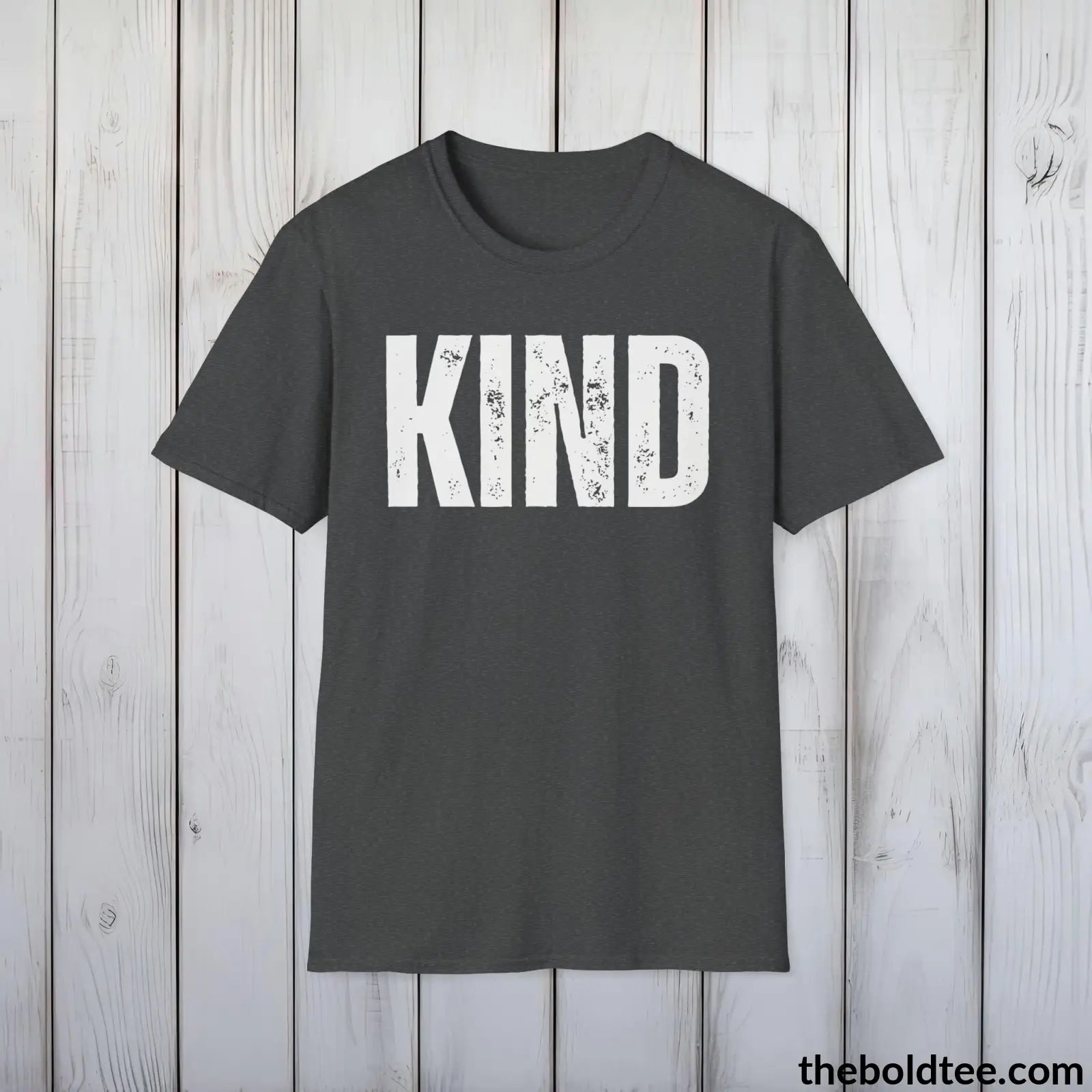 T-Shirt Dark Heather / S KIND Tee - Casual, Sustainable & Soft Cotton Crewneck Unisex T-Shirt - 9 Bold Colors