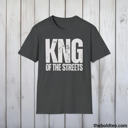 T-Shirt Dark Heather / S KNG of the Streets Tee - Bold Urbnan Cotton T-Shirt - 9 Epic Colors Available