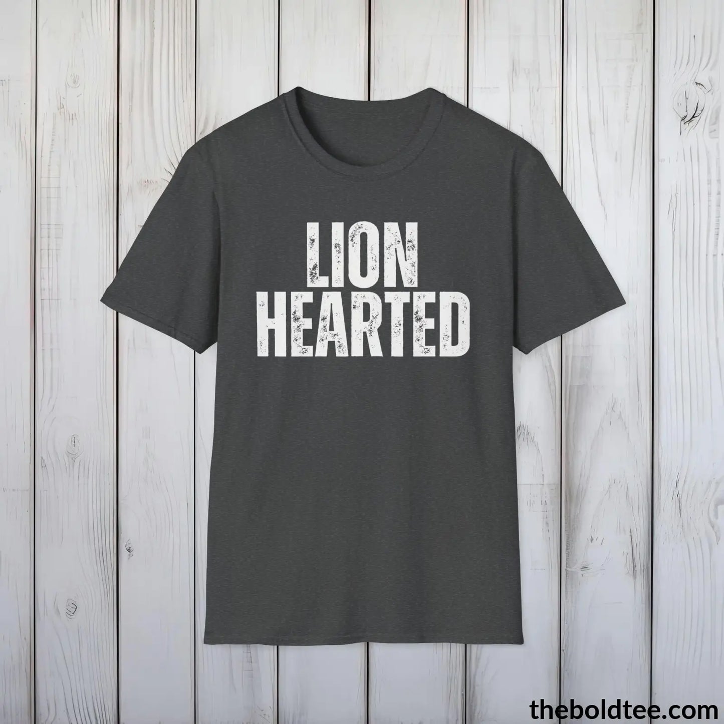 T-Shirt Dark Heather / S LIONHEARTED Tee - Casual, Sustainable & Soft Cotton Crewneck Unisex T-Shirt - 9 Bold Colors