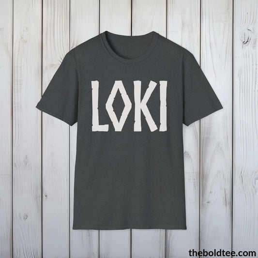 T-Shirt Dark Heather / S LOKI Tee - Bold Viking Mythology Cotton T-Shirt - 9 Epic Dark Colors Available